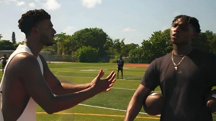 Shedeur Sanders and Cam Ward throwing in South Beach 