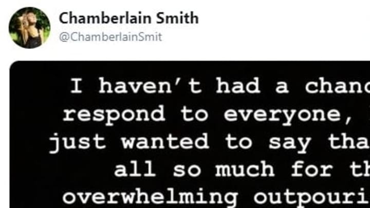 @ChamberlainSmit/Twitter @ChamberlainSmit/Twitter