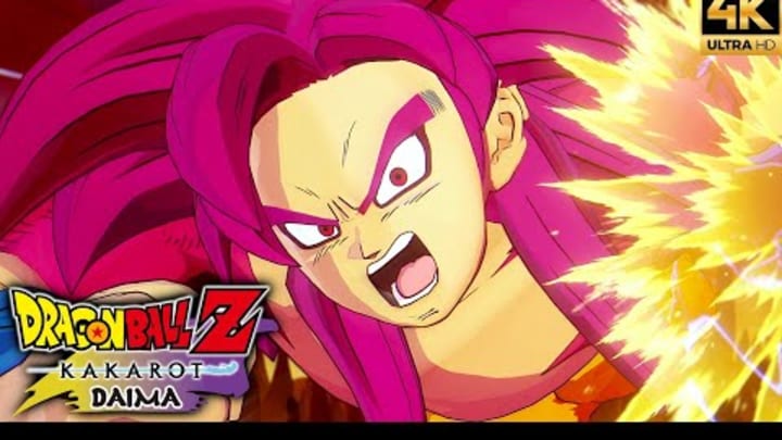 SS4 Goku vs Gomah Boss Fight - DBZ Kakarot DAIMA DLC 2 Ending (4K 60FPS)