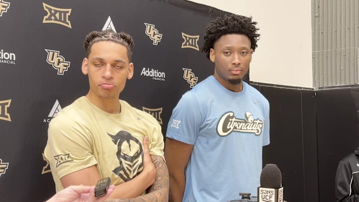 UCF Guard Riley Kugel and Center Jeremy Foumena Pre-Cincinnati Presser