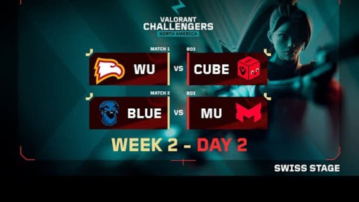 WU vs CUBE | BLUE vs MU | VALORANT Challengers NA | Week 2 Day 2 | A | Swiss Stage 3