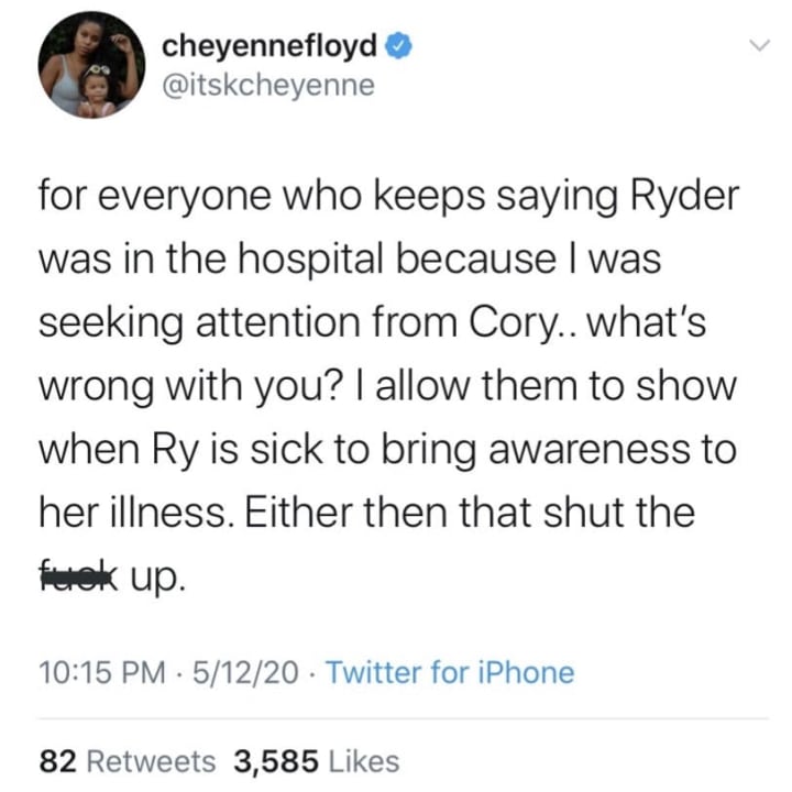 Cheyenne Floyd tells off haters accusing her of seeking attention.