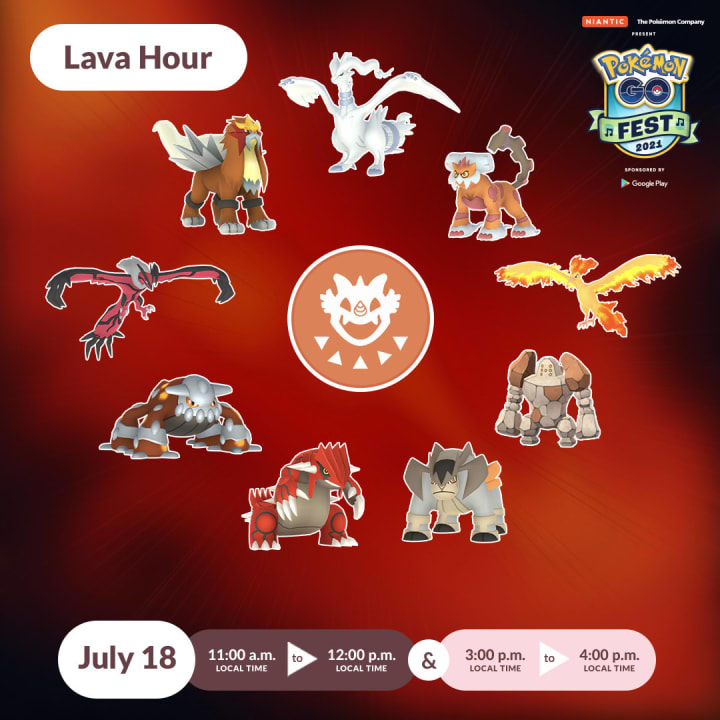 Short infographic including all the available Raid bosses during Lava Hour