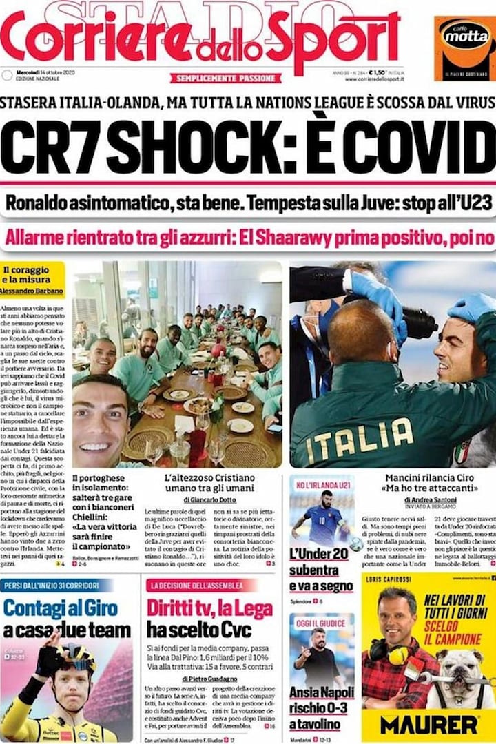 Corriere dello Sport del 14 ottobre 2020