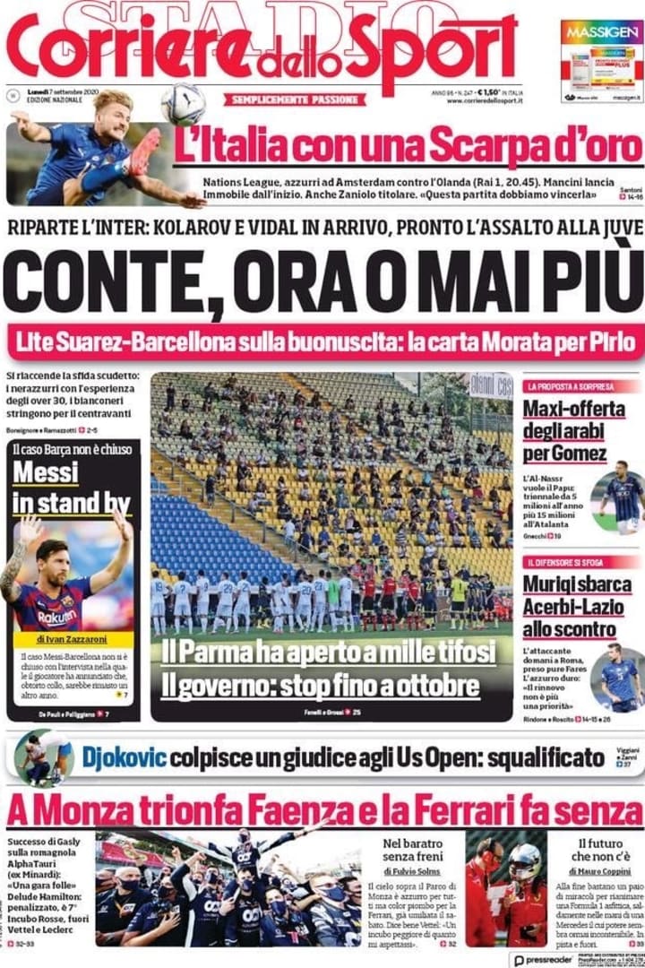 Corriere dello Sport del 7 settembre 2020