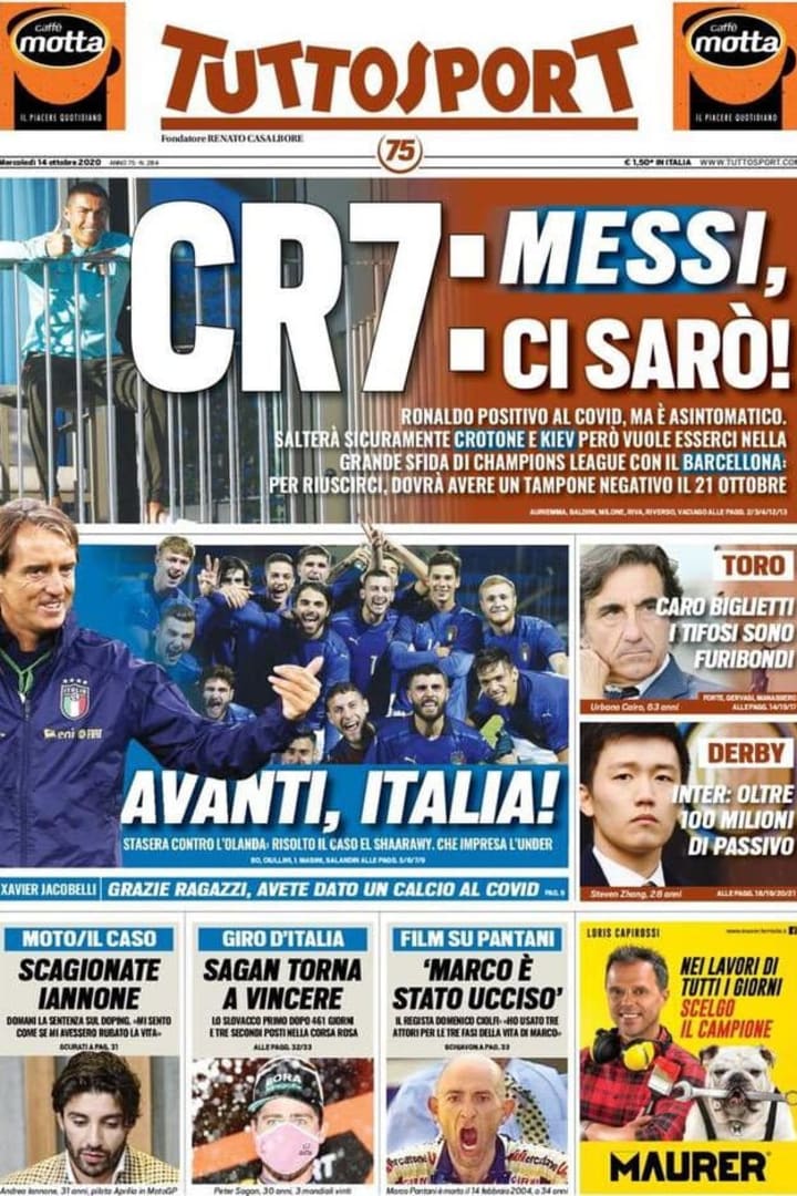 Tuttosport del 14 ottobre 2020