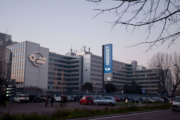 A general view of the Mediaset Headquarter. The French...