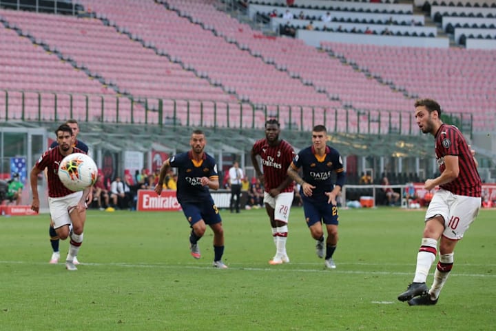 Il rigore di Calhanoglu nel ko con il Milan dello scorso anno