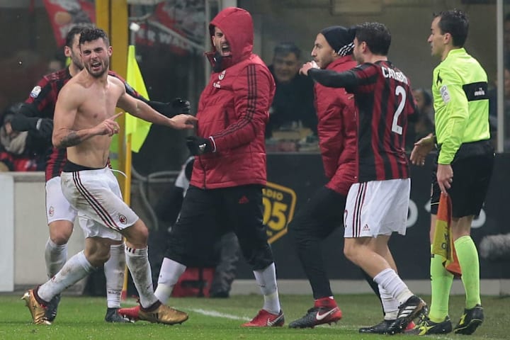 La gioia di Cutrone dopo il gol vittoria nell'edizione 2017