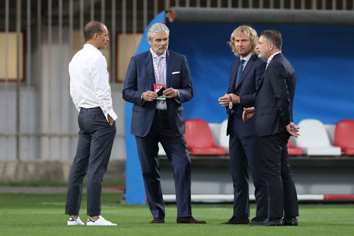 Massimiliano Allegri, Pavel Nedved, Federico Cherubini, Maurizio Arrivabene