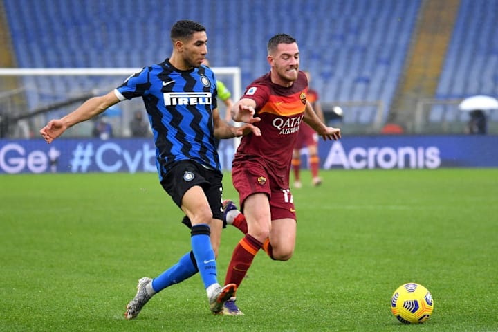 AS Roma v FC Internazionale, Hakimi va via e crossa