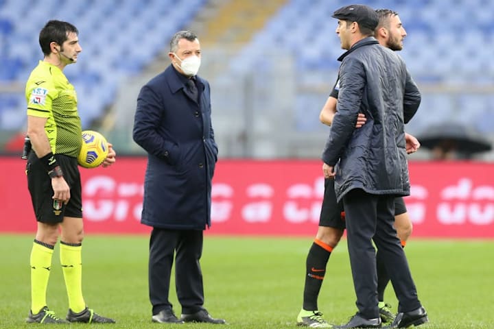 Arbitro Maresca e Paulo Fonseca, Roma-Sassuolo
