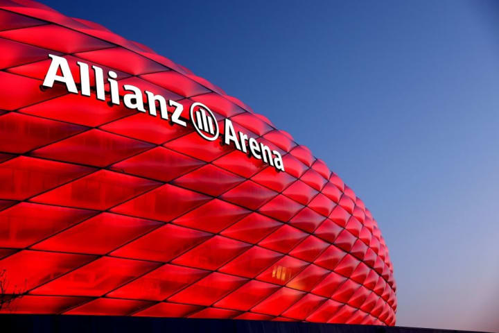 Allianz Arena Munich Seen During The Blue Hour