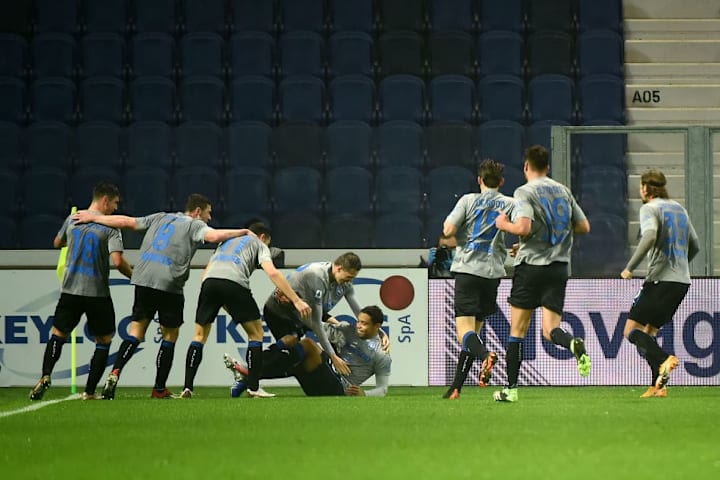 L'esultanza dopo il gol di Muriel