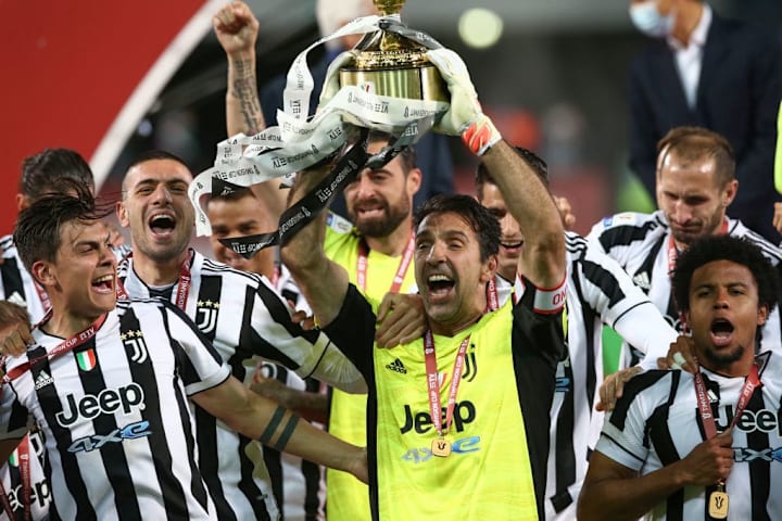 Gianluigi Buffon, Weston McKennie, Paulo Dybala, Merih Demiral, Carlo Pinsoglio, Giorgio Chiellini