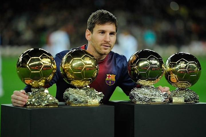 Messi con cuatro Balones de Oro