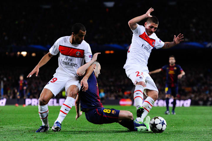 Andres Iniesta, Lucas and Marco Verratti