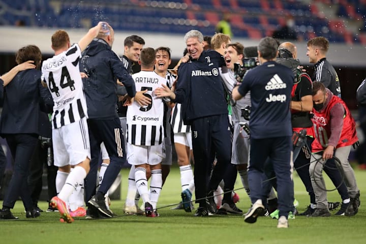 Dejan Kulusevski, Claudio Filippi, Alvaro Morata, Paulo Dybala, Arthur, Federico Chiesa, Weston McKennie