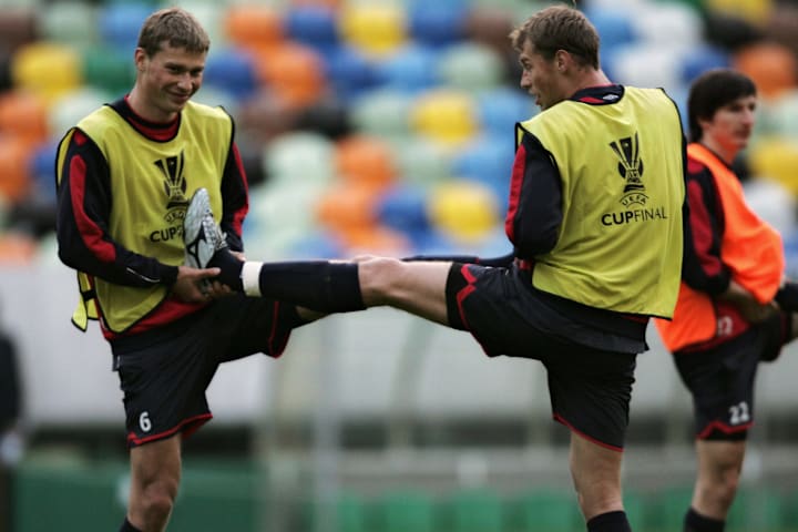 CSKA's Moskow defenders Alexei Berezutsk