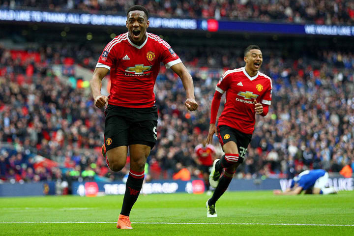 Martial scored the winner in the semi-finals of the FA Cup against Everton