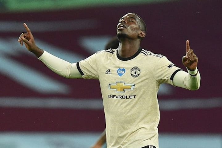 Paul Pogba celebra un gol con el Manchester United.