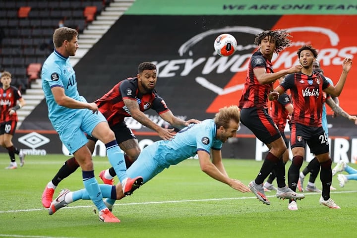 Harry Kane appeared to be pushed in the penalty area