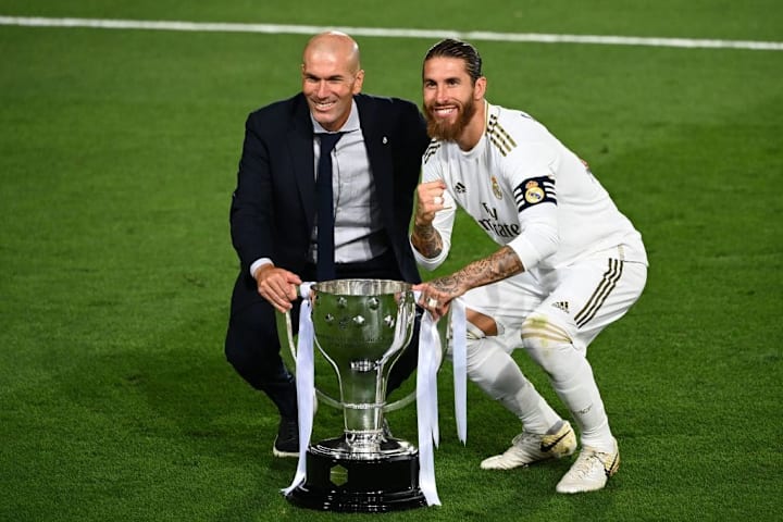 Zidane y Sergio Ramos junto a LaLiga