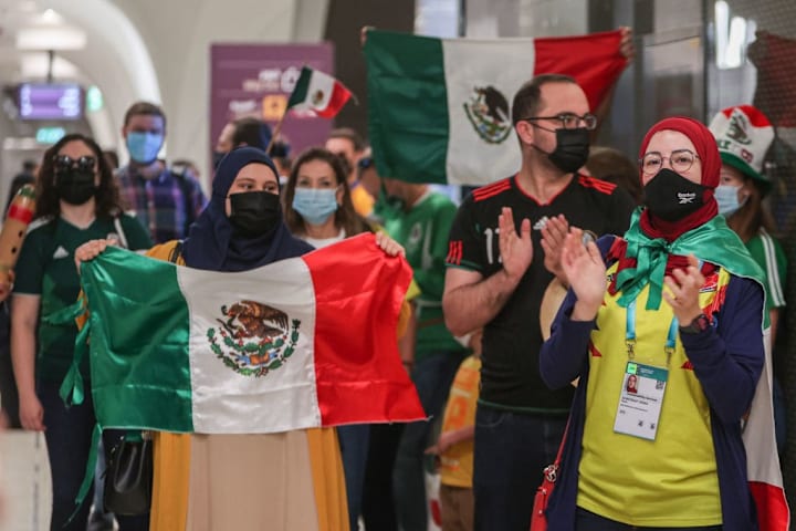 Aficionados de Tigres en Qatar.
