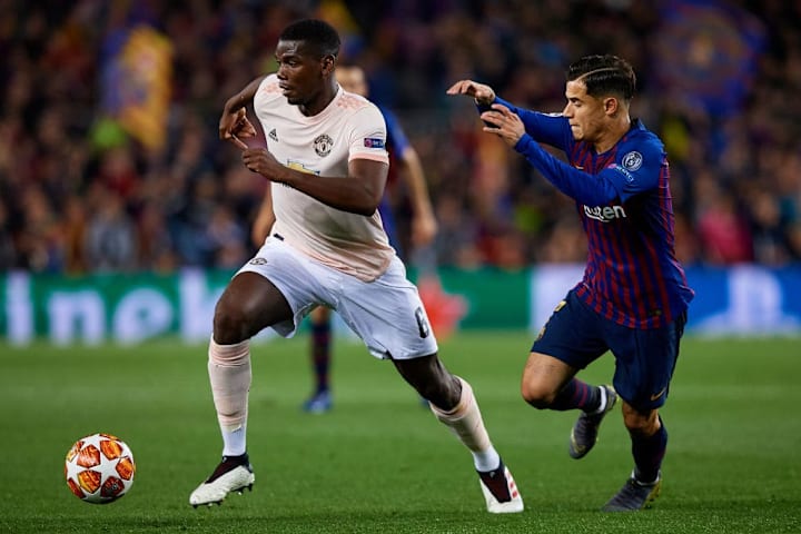 Pogba y Coutinho en un encuentro de Champions en la temporada 18/19