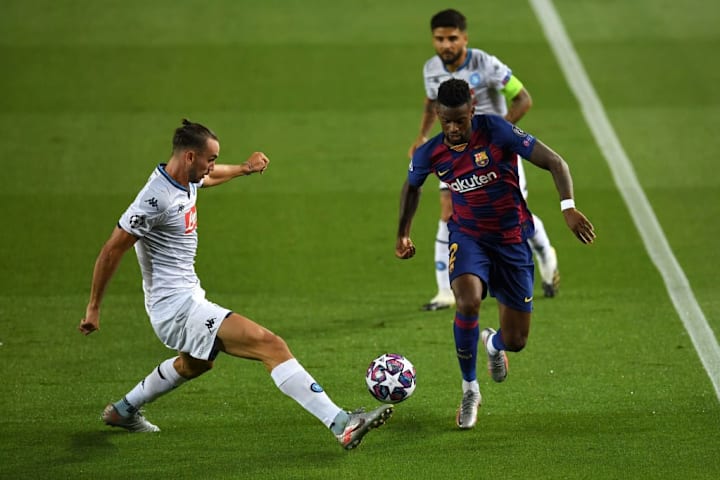 Nelson Semedo contra el Napoli