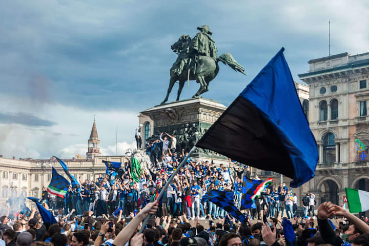 FC Internazionale Fans Celebrate Winnining The Serie A Title