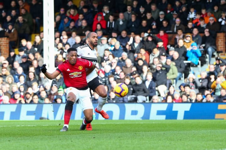 Martial still found the corner of the net despite being challenged