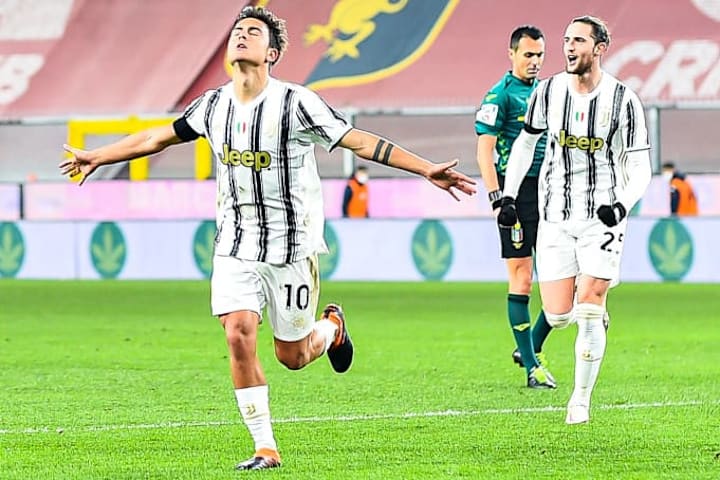 La liberazione di Dybala dopo il gol che ha sbloccato Genoa-Juve