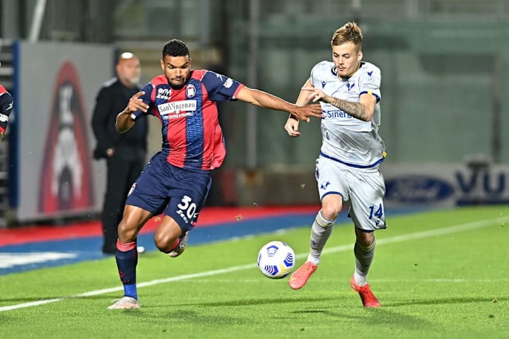 Hellas Verona serbian midfielder Ivan Ilic in action...