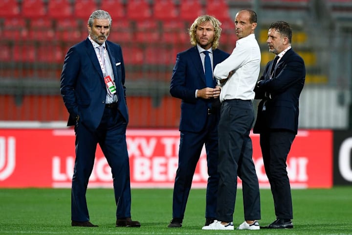 Maurizio Arrivabene, Pavel Nedved, Massimiliano Allegri, Federico Cherubini