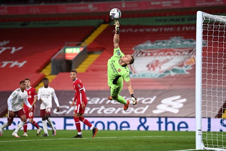 Leno has a busy night in goal fro Arsenal