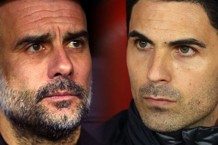 Pep Guardiola dan Mikel Arteta