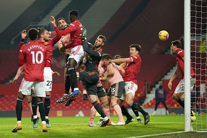 A foul on David de Gea was missed when Sheffield Utd scored