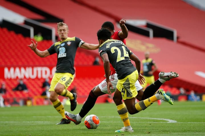 Martial found half a yard of space for himself