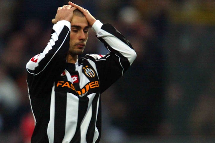 Marco Di Vaio of Juventus is dejected