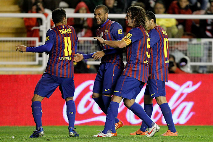 Thiago Alcantara, Daniel Alves, Carles Puyol, Pedro Rodriguez