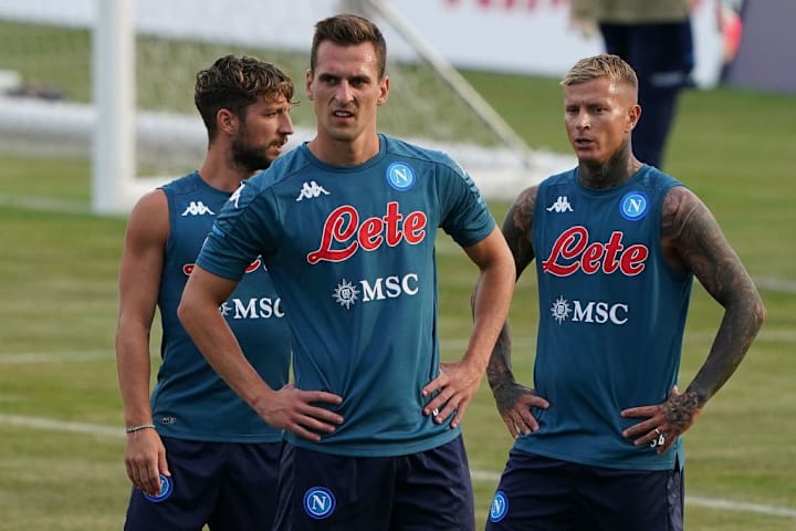 Milik durante il ritiro estivo del Napoli