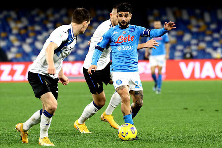 Insigne in azione contro l'Atalanta 