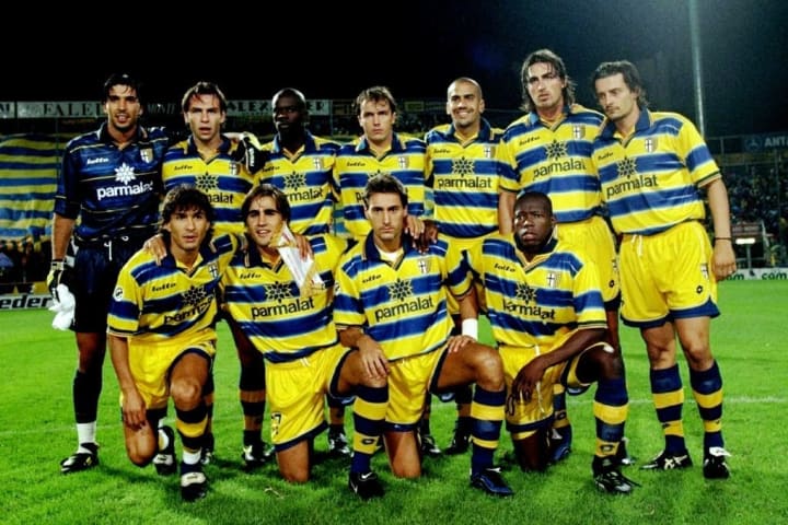 The Parma team pose for a group shot