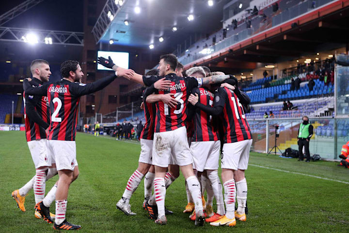 L'esultanza del Milan