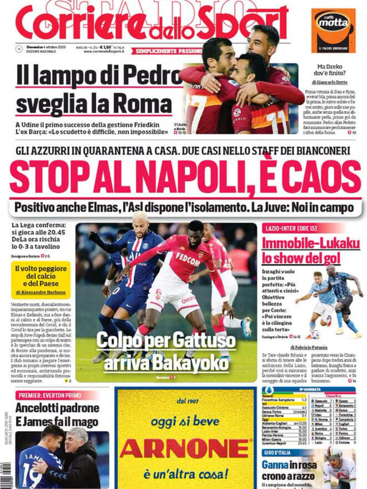 Corriere dello Sport del 4 ottobre 2020