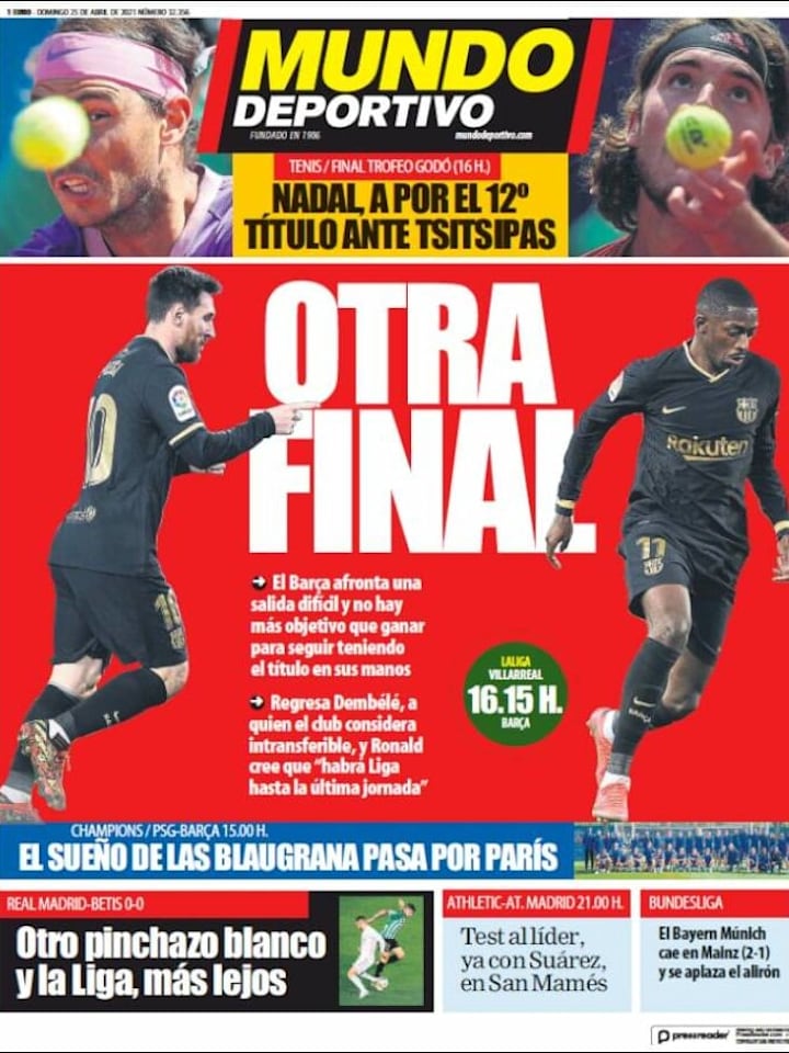 The Draw Of Real Madrid Against Betis And The Semifinal Of The Women S Barca Champions League On The Covers Ruetir
