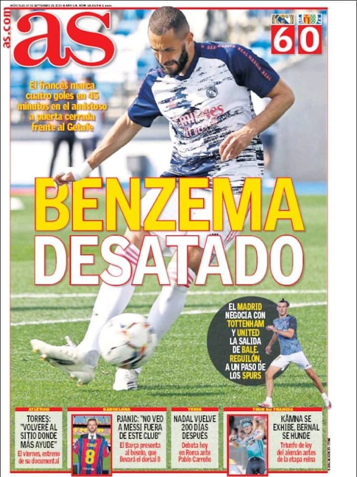 Portada de As, Benzema protagonista