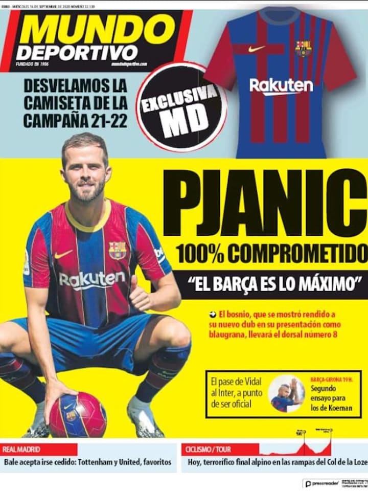 Pjanic, en la portada de Mundo Deportivo