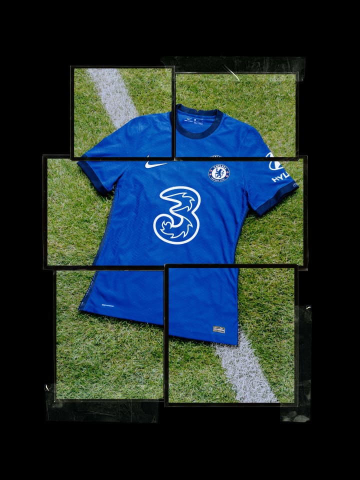 The home kit features a new sponsor in mobile network Three